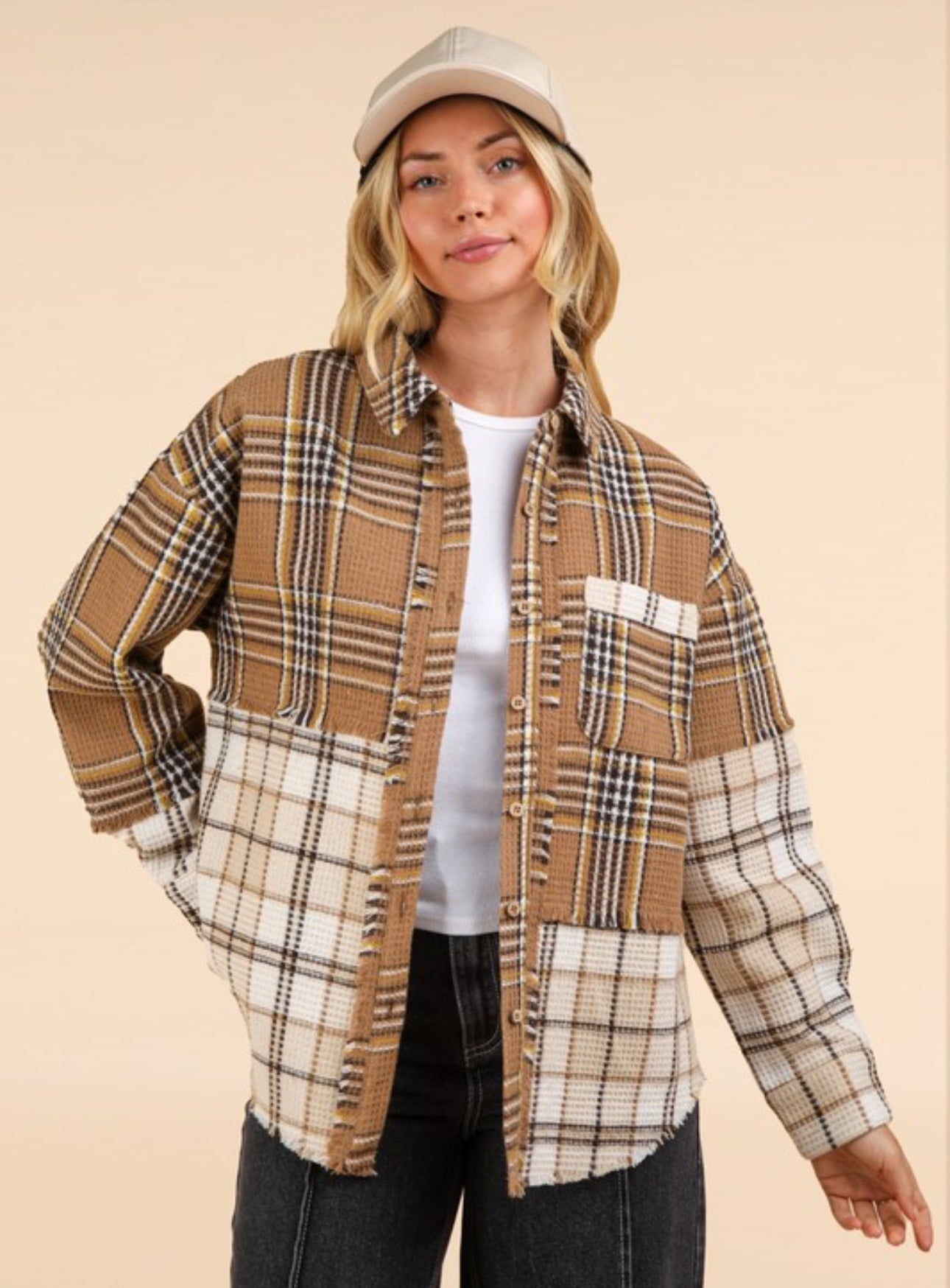 The Olivia Mocha Plaid Shacket