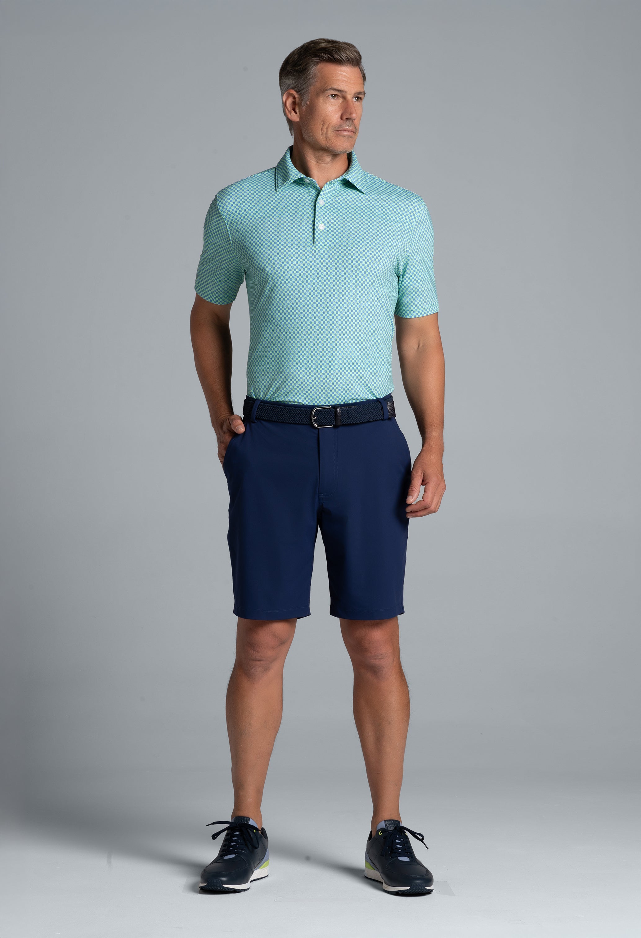 Square Spiral Print Short Sleeve Polo – 94169 (Modern Fit)