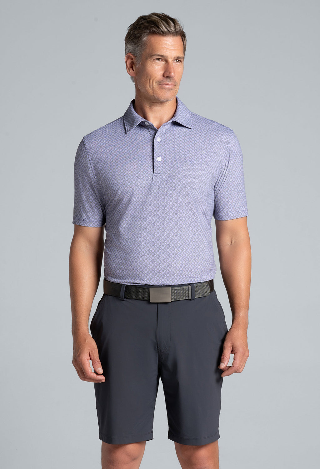 Square Spiral Print Short Sleeve Polo – 94169 (Modern Fit)